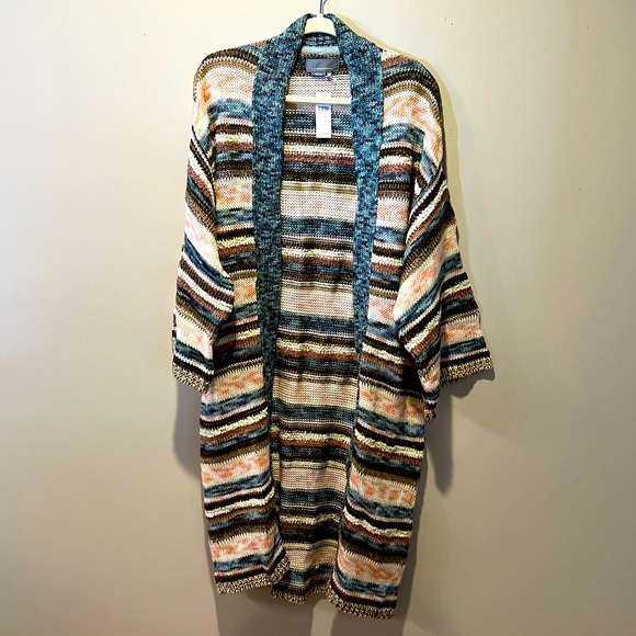 Anthropologie Sweaters - Anthropologie Striped Knee-Length Duster